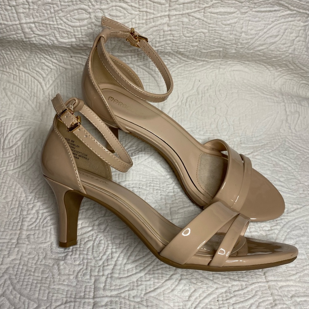 Marbella Tan Open Toe Ankle Heels